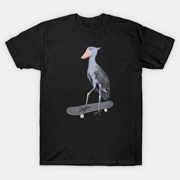 Shoebill Bird Skateboard Birdwatcher Animal Biologist T-Shirt by jzbirds